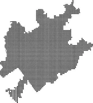 Abstract halftone dot pattern shaped as an irregular geographical map silho.. Stock Illustration