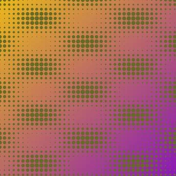 Abstract Halftone Dot Pattern on Vibrant Yellow and Purple Gradient Backgroun Stockillustratie