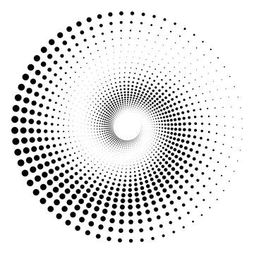 Abstract Halftone Dot Spiral Circular Radial Pattern Stock Illustration