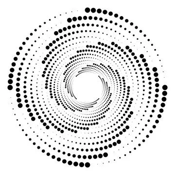Abstract Halftone Dot Spiral Circular Pattern Stock Illustration