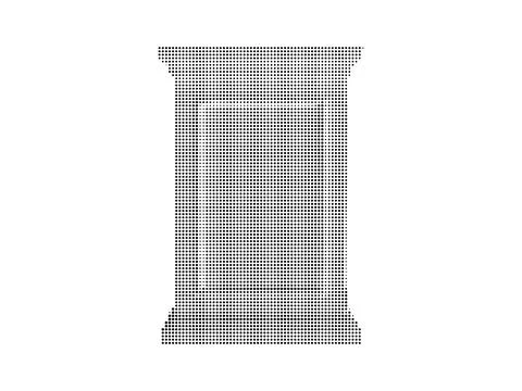 Abstract halftone dots pattern of a door, vector illustration of an entranc.. Stock Illustration