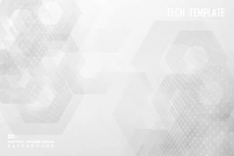Abstract of halftone dots pattern hexagonal technology design background. Illustrazione stock