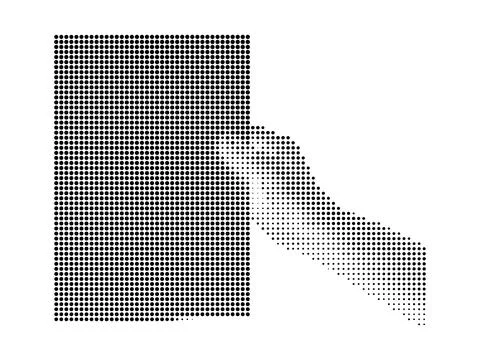 Abstract halftone dots pattern with a rectangular shape and a diagonal cuto.. Stock Illustration