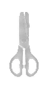 Abstract halftone dots pattern of scissors, vector illustration of a cuttin.. Stock Illustration