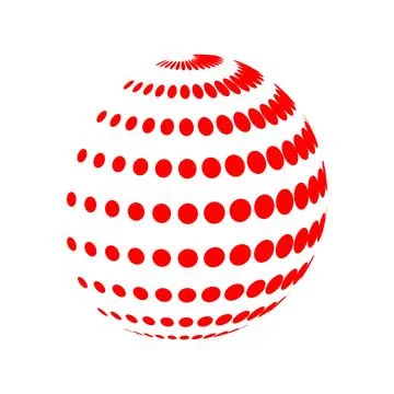 Abstract halftone dotted 3d globe sphere vector illustration 스톡 일러스트