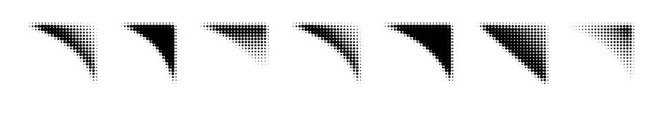 Abstract halftone dotted angle pattern with gradient wave effect creates modern Stock Illustration
