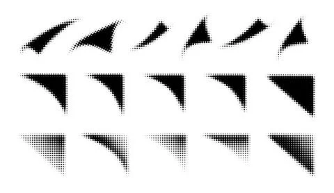 Abstract halftone dotted angle pattern with gradient wave effect creates modern Stock Illustration