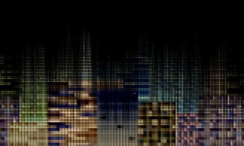 Abstract halftone dotted digital technology wide background with futuristic n Ilustración de archivo