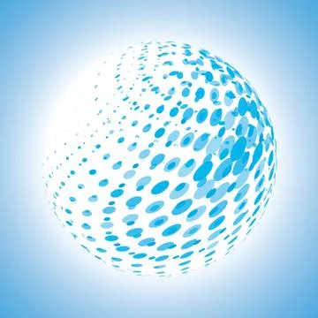Abstract halftone dotted sphere logo Stock Illustration