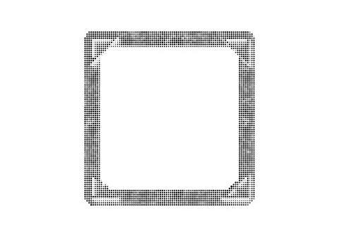 Abstract halftone frame with decorative corners made of black dots isolated.. Stockillustratie