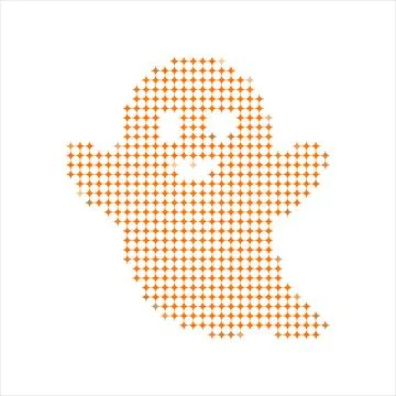Abstract Halftone Ghost Shape for Halloween Celebration. Stock Illustration