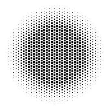 Abstract halftone gradient background circle of squares in hexagoal arrangement Stock Illustration