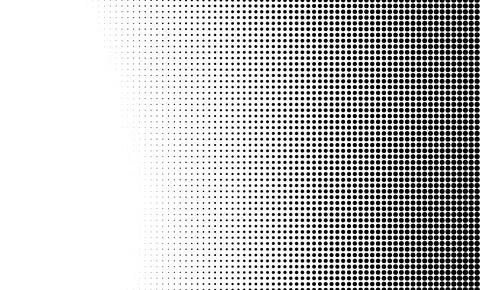 Abstract halftone gradient design with black dots on a white background Stock-Illustration