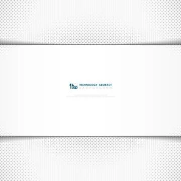 Abstract halftone gray dot pattern on paper cut cover template design. Illustrazione stock