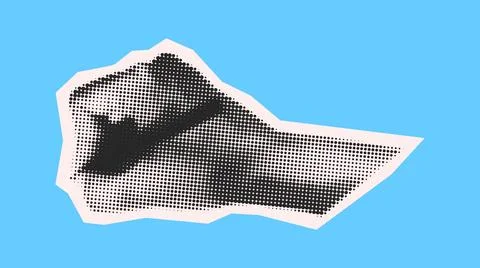 Abstract Halftone Hand on Blue Background Stock Illustration