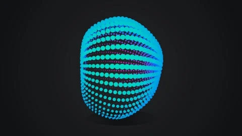 Abstract Halftone Morphing Hyper-Spherical Wave Seamless motion Loop Stock Footage 341721323