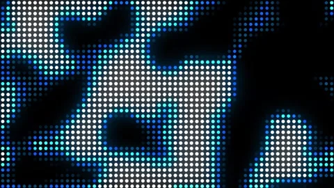 Abstract Halftone Pattern Animation with Blue and White Glowing Dots Stock Footage 308139107