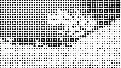 Abstract halftone pattern with black dots varying in size, isolated on whit.. Illustrazione stock