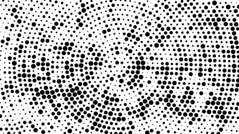 Abstract halftone pattern with black dots arranged in a wavelike radial gri.. Stock Illustration