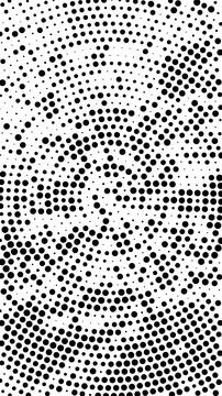 Abstract halftone pattern with black dots radiating outwards in concentric .. Stock Illustration