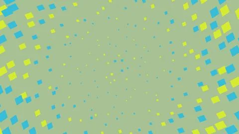 Abstract halftone pattern with blue and yellow squares Stock Illustration