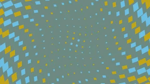 Abstract halftone pattern with blue and yellow squares 스톡 일러스트