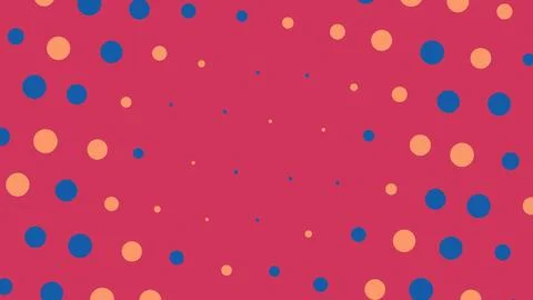 Abstract halftone pattern with blue and orange dots Stock Illustration
