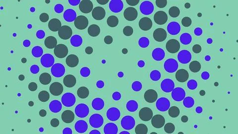 Abstract halftone pattern with blue and green dots Stock Illustration