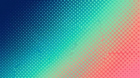 Abstract halftone pattern with color gradient background for web design. Stock Illustration
