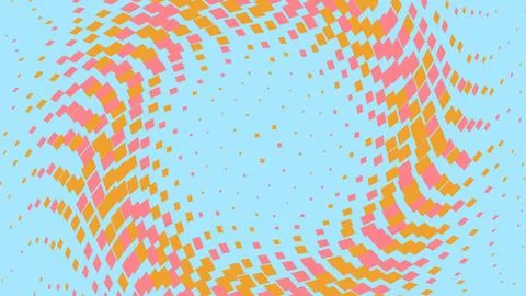 Abstract halftone pattern with colorful dots on blue background イラスト素材