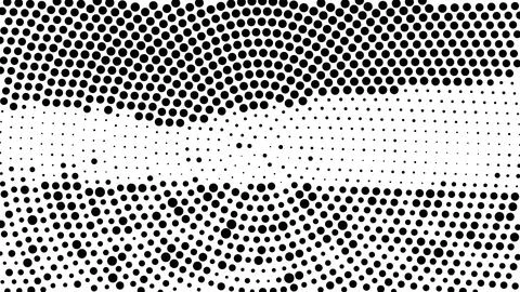 Abstract halftone pattern with curved lines of black dots creating a dynami.. Stock Illustration