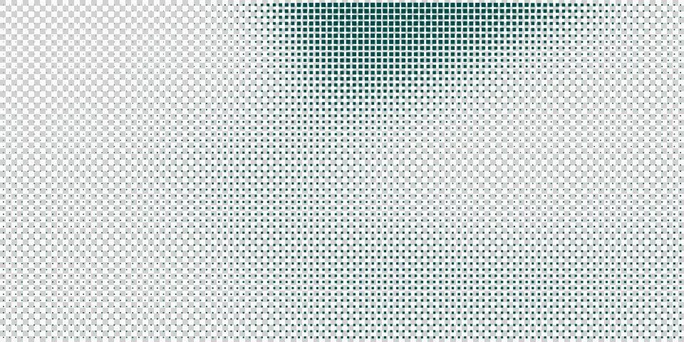 Abstract halftone pattern with dark teal square dots on a white background Stock Illustration