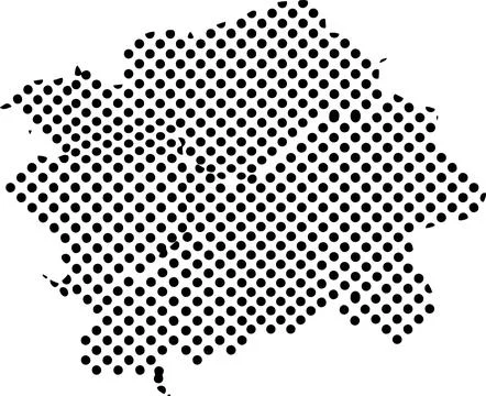 Abstract Halftone Pattern Design with Black Circular Geometric Elements Iso.. Stock Illustration