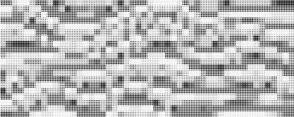Abstract halftone pattern. Digital mosaic. Monochrome black and white colors. Stock Illustration