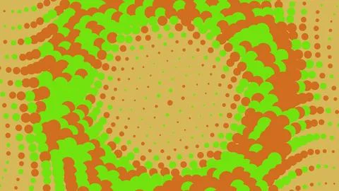 Abstract halftone pattern with green and orange dots イラスト素材