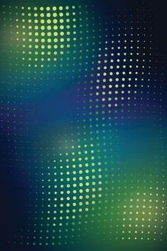 Abstract halftone pattern with green and blue gradient background for digit.. Stock Illustration