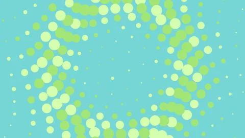Abstract halftone pattern with green circles on blue background Illustrazione stock