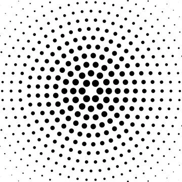 Abstract Halftone Pattern Illustration with Dots Arranged in Radial Symmetry Stock Illustration