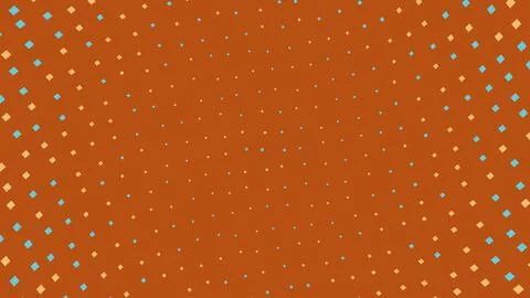 Abstract halftone pattern with orange and blue dots Stock Illustration