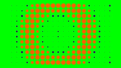 Abstract halftone pattern with orange circles on a bright green background Stock Footage 340902651