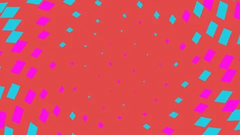 Abstract halftone pattern with pink and blue squares Stock Illustration