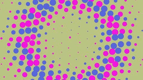 Abstract halftone pattern with pink and blue circles Stockillustratie