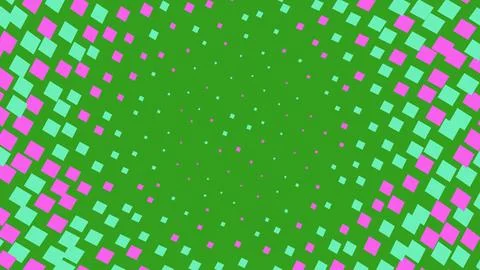 Abstract halftone pattern with pink and blue squares Stock Illustration