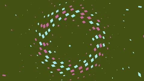 Abstract halftone pattern with pink and blue squares Stock Illustration