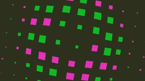 Abstract halftone pattern with pink and green squares Illustrazione stock