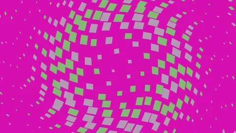 Abstract halftone pattern with pink and green squares Stockillustratie