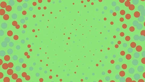 Abstract halftone pattern with red and green circles Illustrazione stock