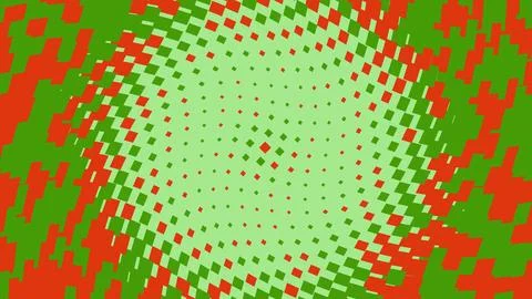 Abstract halftone pattern with red and green circles Illustrazione stock