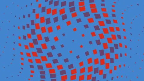 Abstract halftone pattern with red and grey squares Illustrazione stock