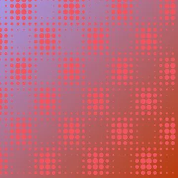 Abstract halftone pattern with red circles on colorful gradient background Ilustração Stock